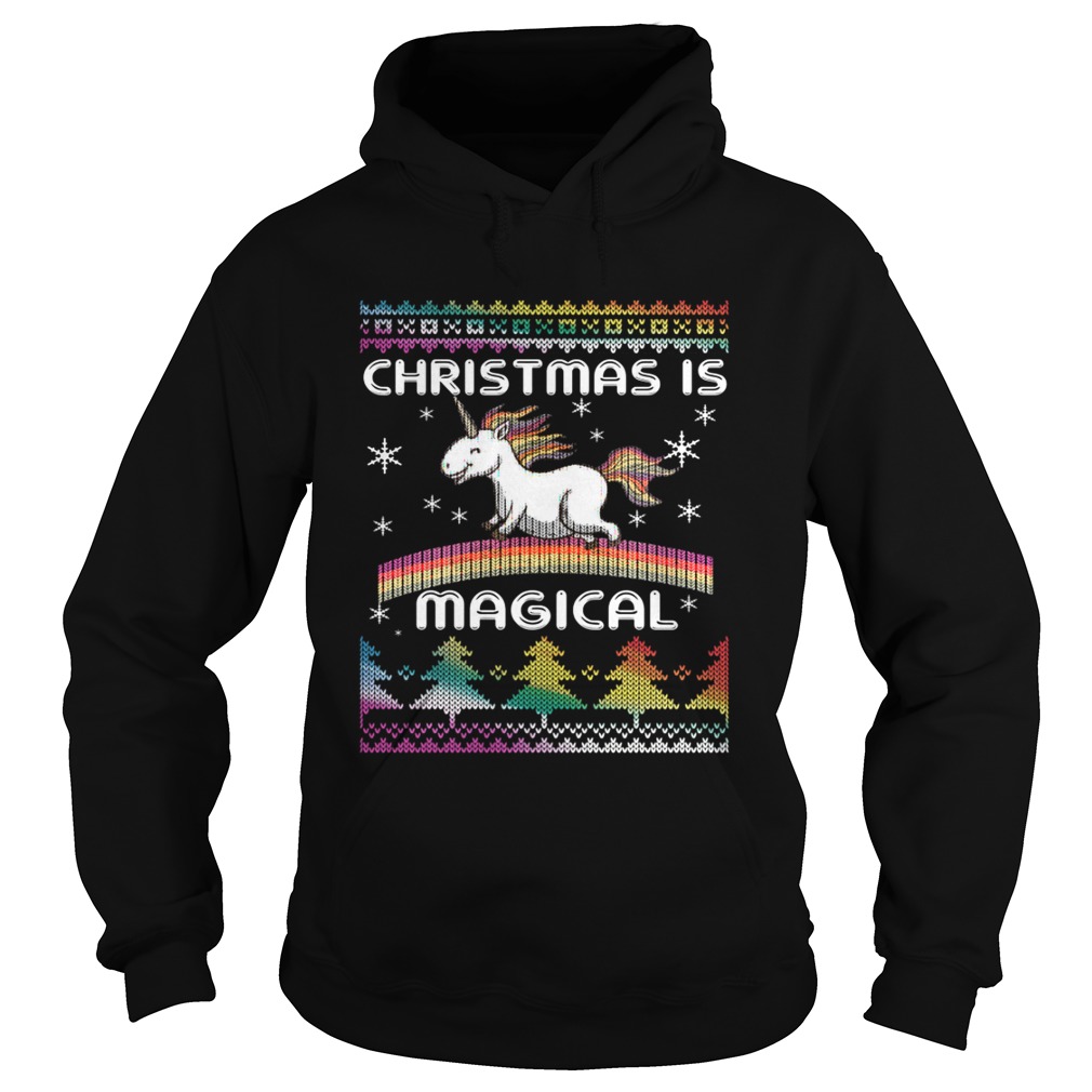 Christmas is Magical Funny Unicorn Xmas Shirt Hoodie