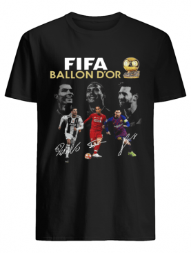 Cristiano Ronaldo Lionel Messi Virgil van Dijk Fifa Ballon D’or 2019 signature shirt