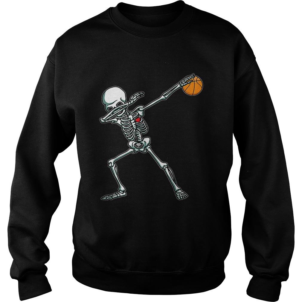 Dabbing Skeleton Basketball Funny Halloween Dab Dance Sweatshirt
