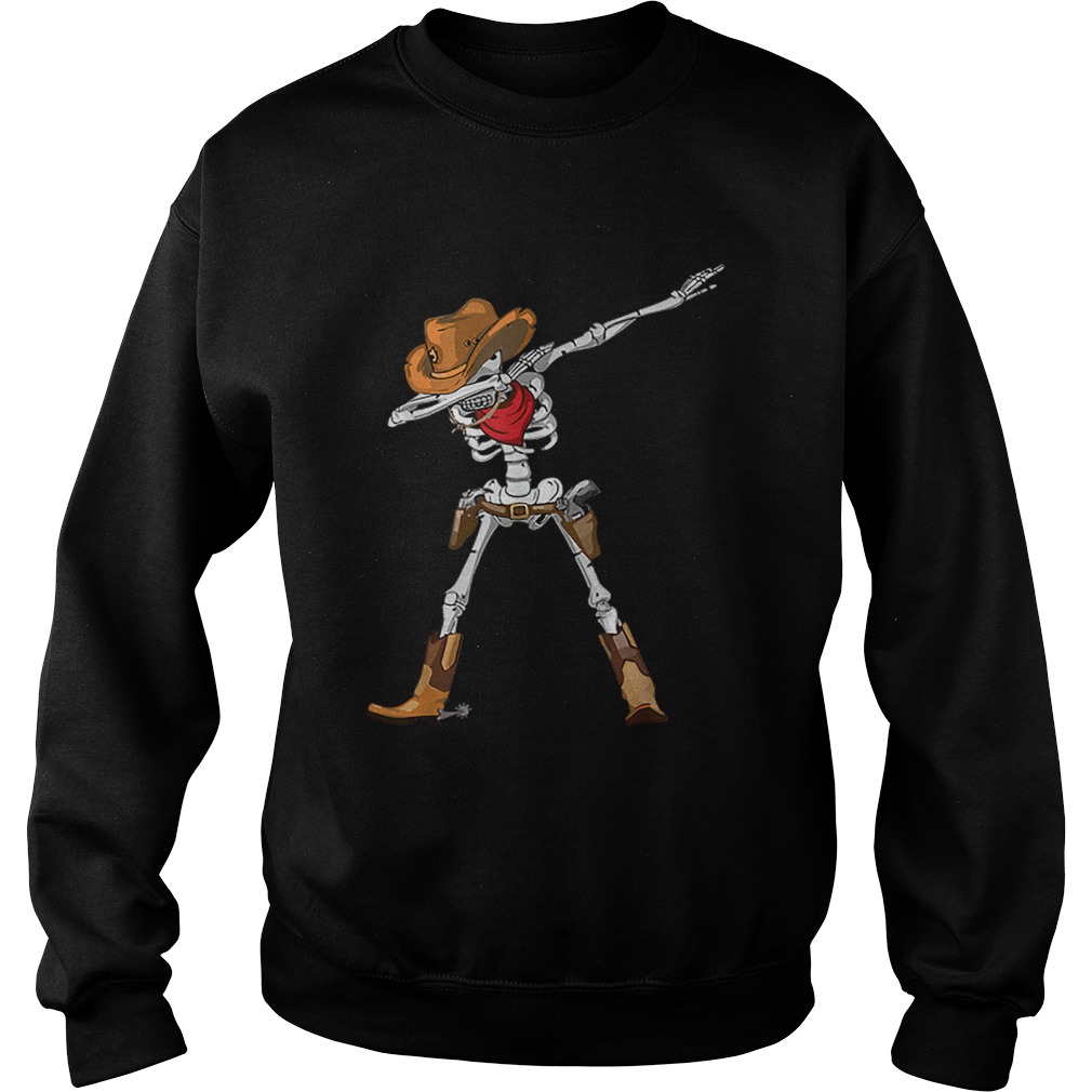 Dabbing Skeleton Cowboy Hat Halloween Dab Sweatshirt