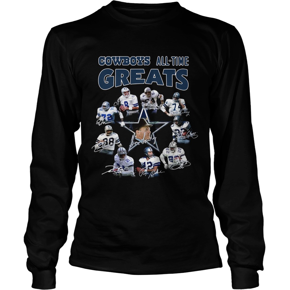 Dallas Cowboys Players All Time Greats Signatures LongSleeve