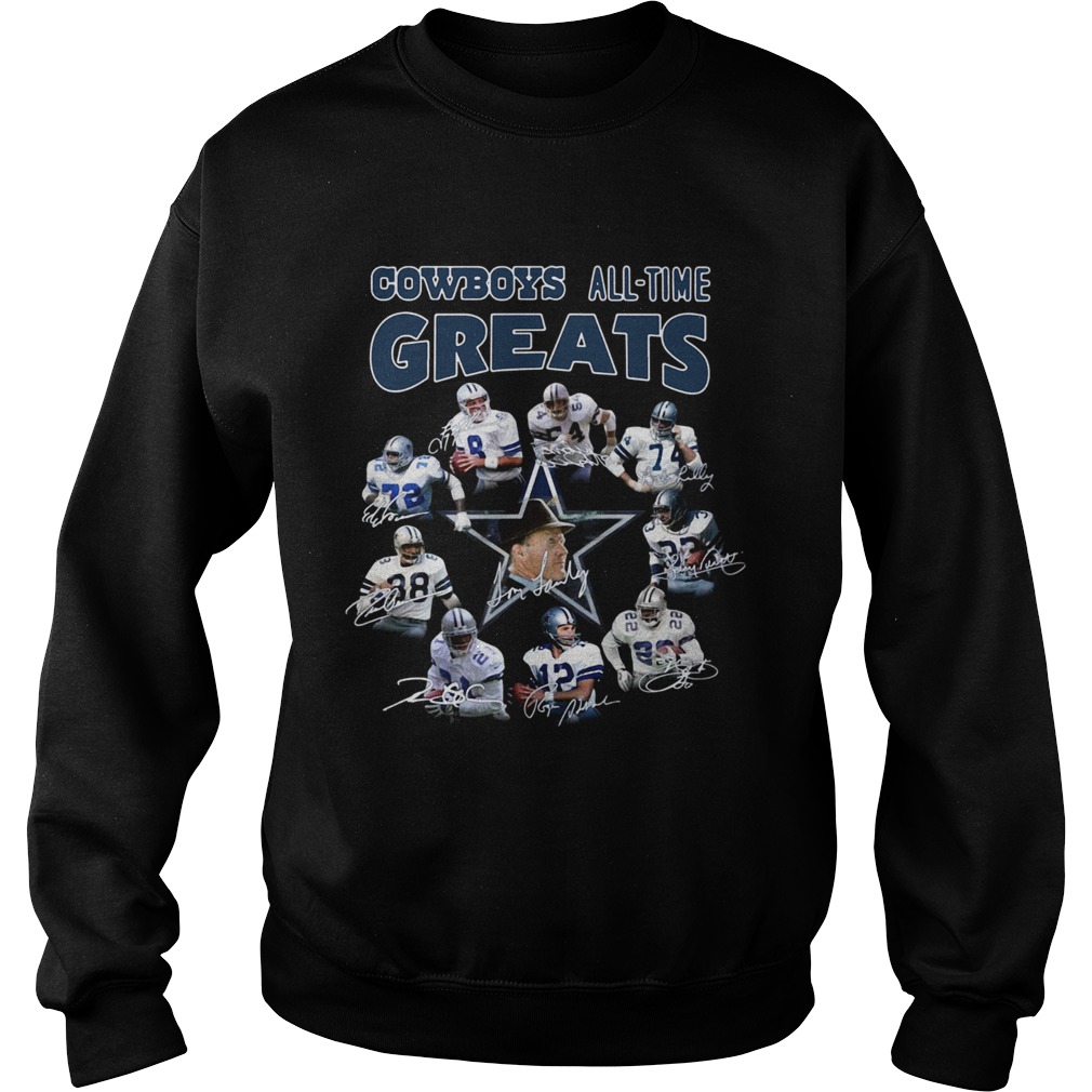Dallas Cowboys Players All Time Greats Signatures Sweatshirt