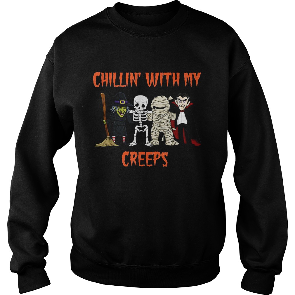 Dracula chillin with my creeps halloween Sweatshirt