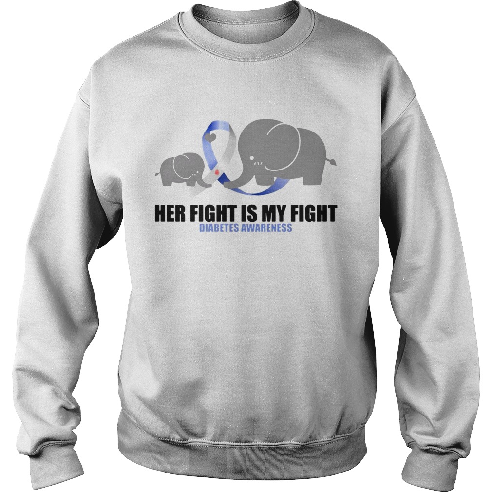 Elephants her flight is my fight Diabetes Awareness Sweatshirt