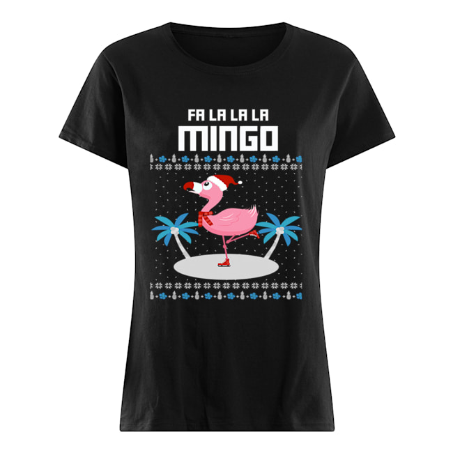 Fa La La Flamingo Ugly Christmas T-Shirt Classic Women's T-shirt