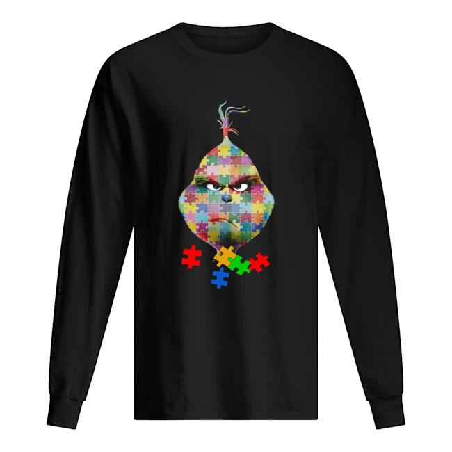 Face Grinch autism Long Sleeved T-shirt 