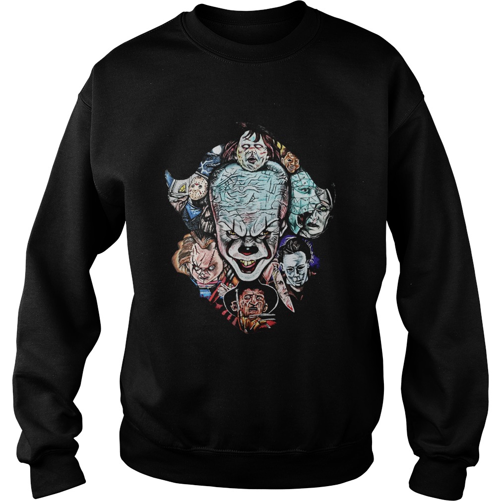 Face of Pennywise mashup Horror Character Sweatshirt