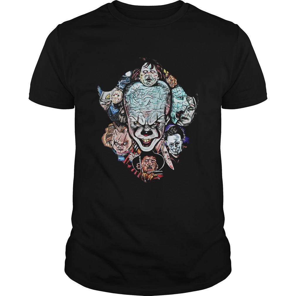 Face of Pennywise mashup Horror Character shirt