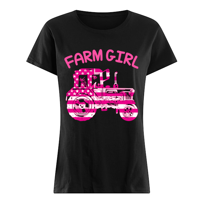 Farm Girl Pink Tractor Shirt Classic Women's T-shirt