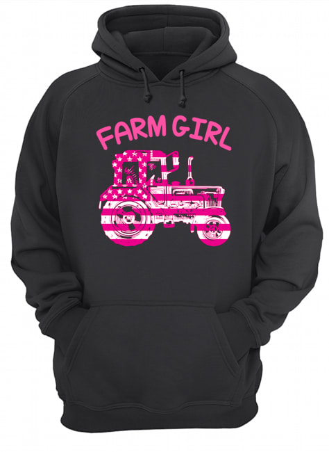 Farm Girl Pink Tractor Shirt Unisex Hoodie
