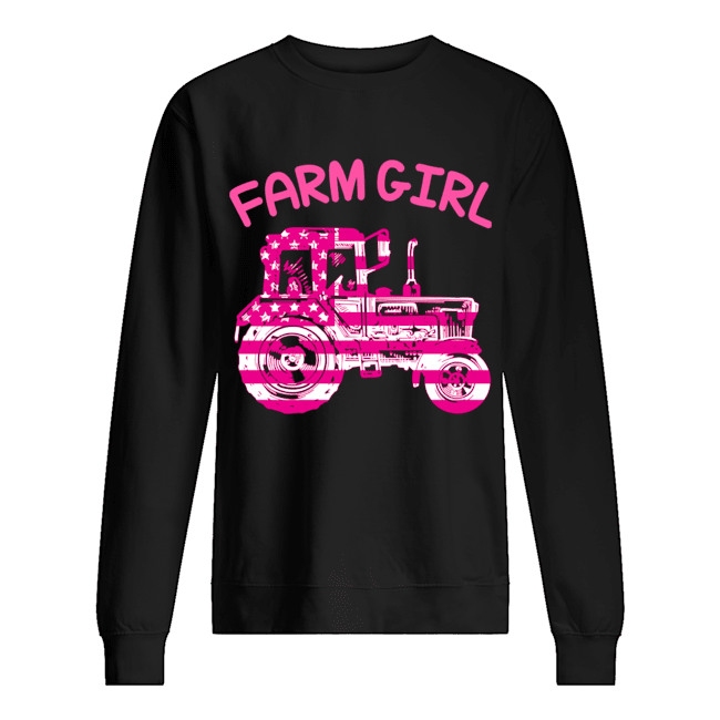 Farm Girl Pink Tractor Shirt Unisex Sweatshirt