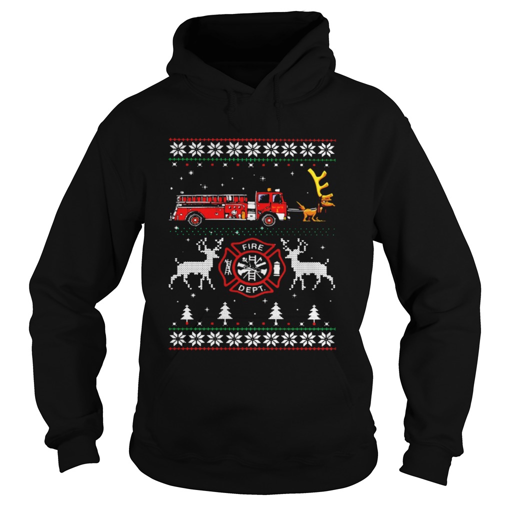 Firefighter fire dept Ugly Christmas Hoodie