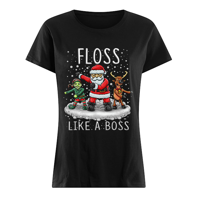 Floss Like A Boss Santa Floss Funny Christmas T Shirt Classic Women's T-shirt
