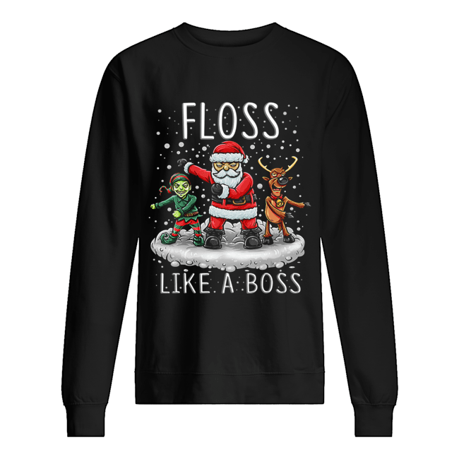 Floss Like A Boss Santa Floss Funny Christmas T Shirt Unisex Sweatshirt