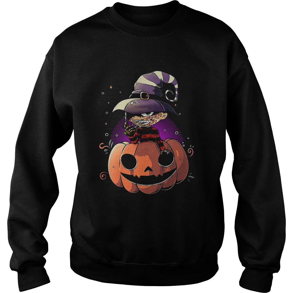 Freddy Krueger chibi on pumpkin halloween Sweatshirt