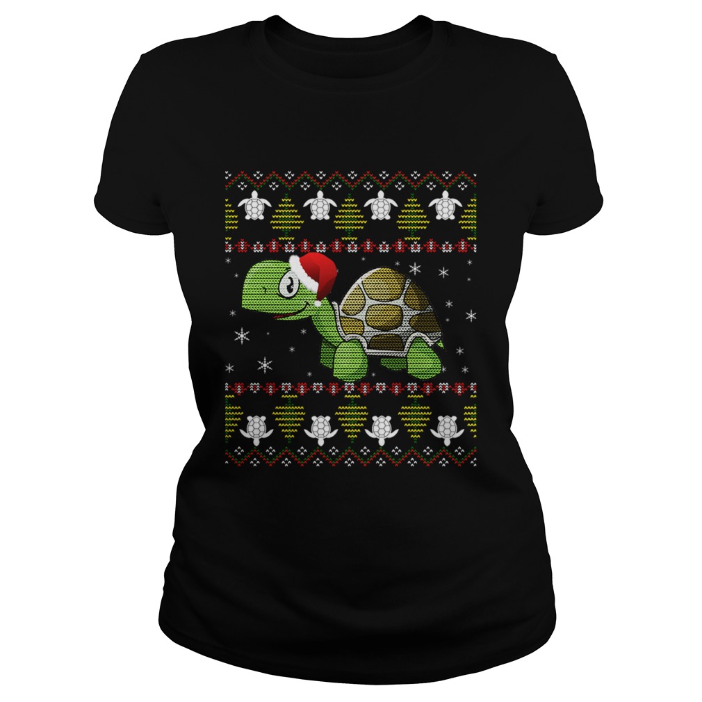 Funny Turtle Ugly Christmas for Kids and adults TShirt Classic Ladies