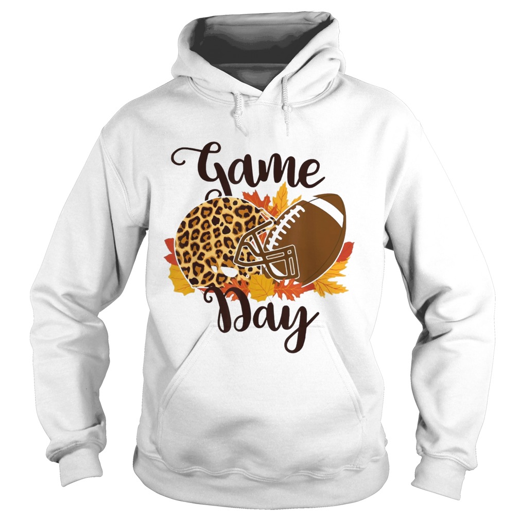 Game Day Football Fan Leopard Helmet Ball Fall Autumn Ts Hoodie