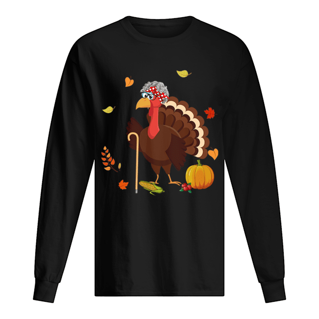 Grandma Turkey Thanksgiving Gift T-Shirt Long Sleeved T-shirt 