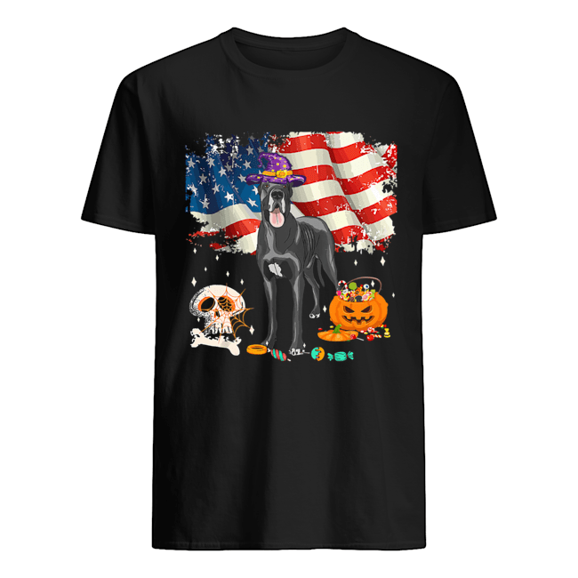 Great dane Dog Halloween Costume Gift Flag America T-Shirt