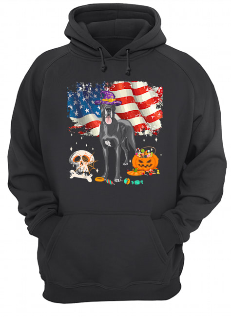 Great dane Dog Halloween Costume Gift Flag America T-Shirt Unisex Hoodie