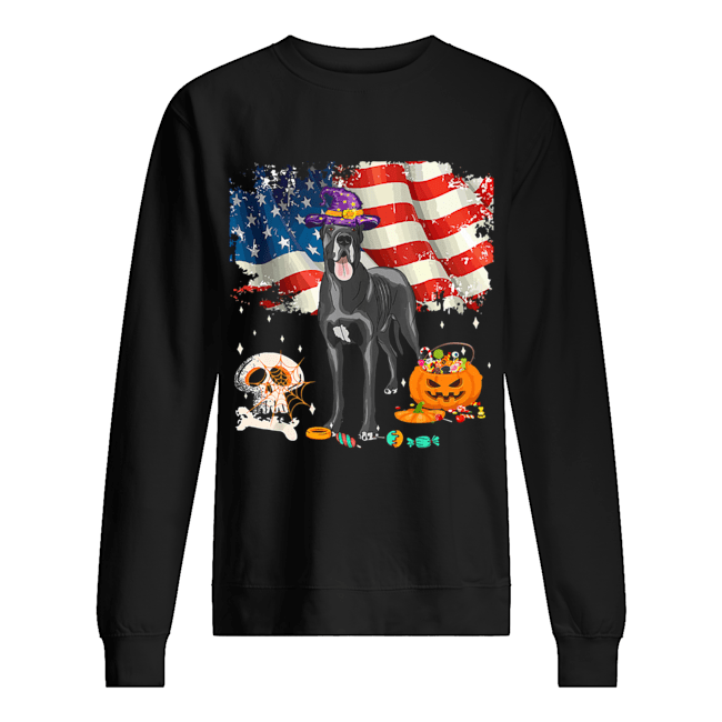 Great dane Dog Halloween Costume Gift Flag America T-Shirt Unisex Sweatshirt