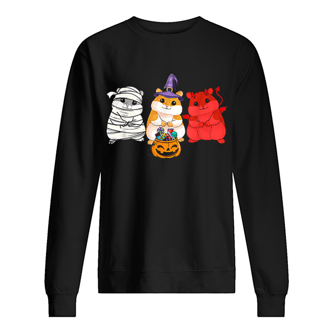 Guinea Pigs happy Halloween, Cute mummy witch demon Unisex Sweatshirt