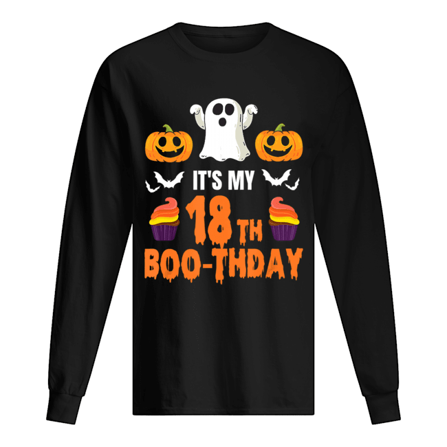 Halloween 18th Birthday Boo-thday T-Shirt Long Sleeved T-shirt 