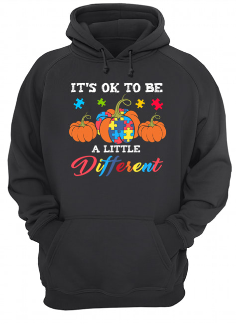 Halloween Autism Pumpkin It's OK to be a little different T-Shirt Unisex Hoodie
