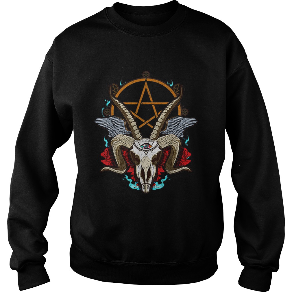 Halloween Baphomet Satanic Goat Ram Head Lucifer Eye Sweatshirt