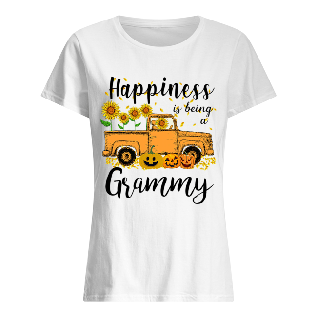 Halloween Car Pumpkin Happiness Is Being A Grammy T-Shirt Classic Women's T-shirt