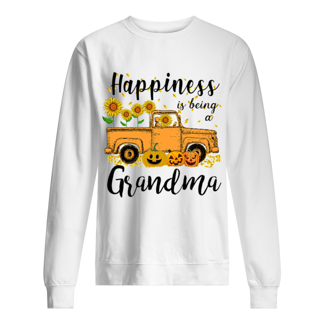 Halloween Car Pumpkin Happiness Is Being A Grandma T-Shirt Unisex Sweatshirt