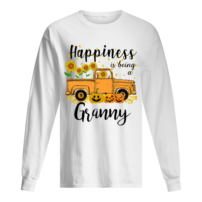 Halloween Car Pumpkin Happiness Is Being A Granny T-Shirt Long Sleeved T-shirt 