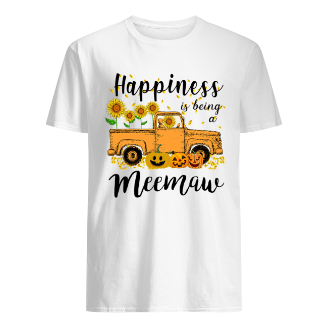 Halloween Car Pumpkin Happiness Is Being A Meemaw T-Shirt