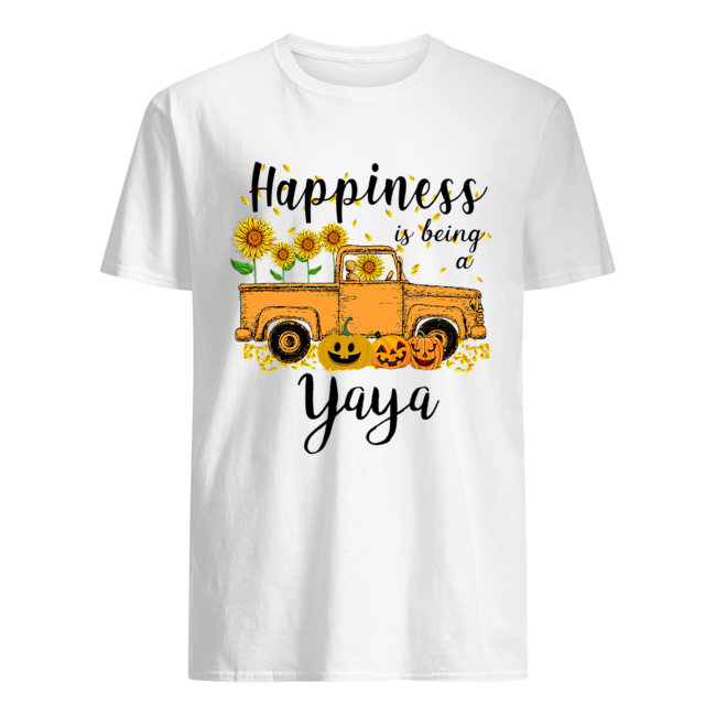 Halloween Car Pumpkin Happiness Is Being A Yaya T-Shirt