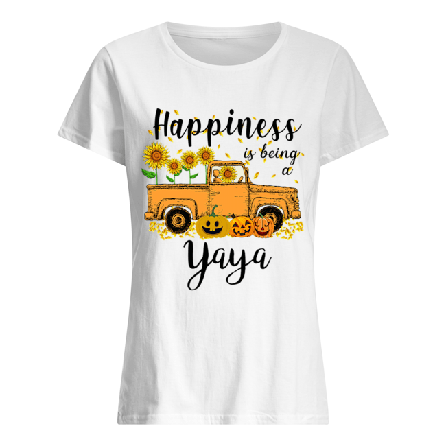 Halloween Car Pumpkin Happiness Is Being A Yaya T-Shirt Classic Women's T-shirt