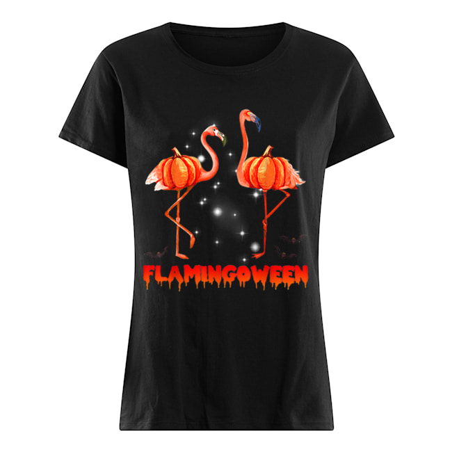 Halloween Custome Flamingo Flamingween pumpkin Classic Women's T-shirt
