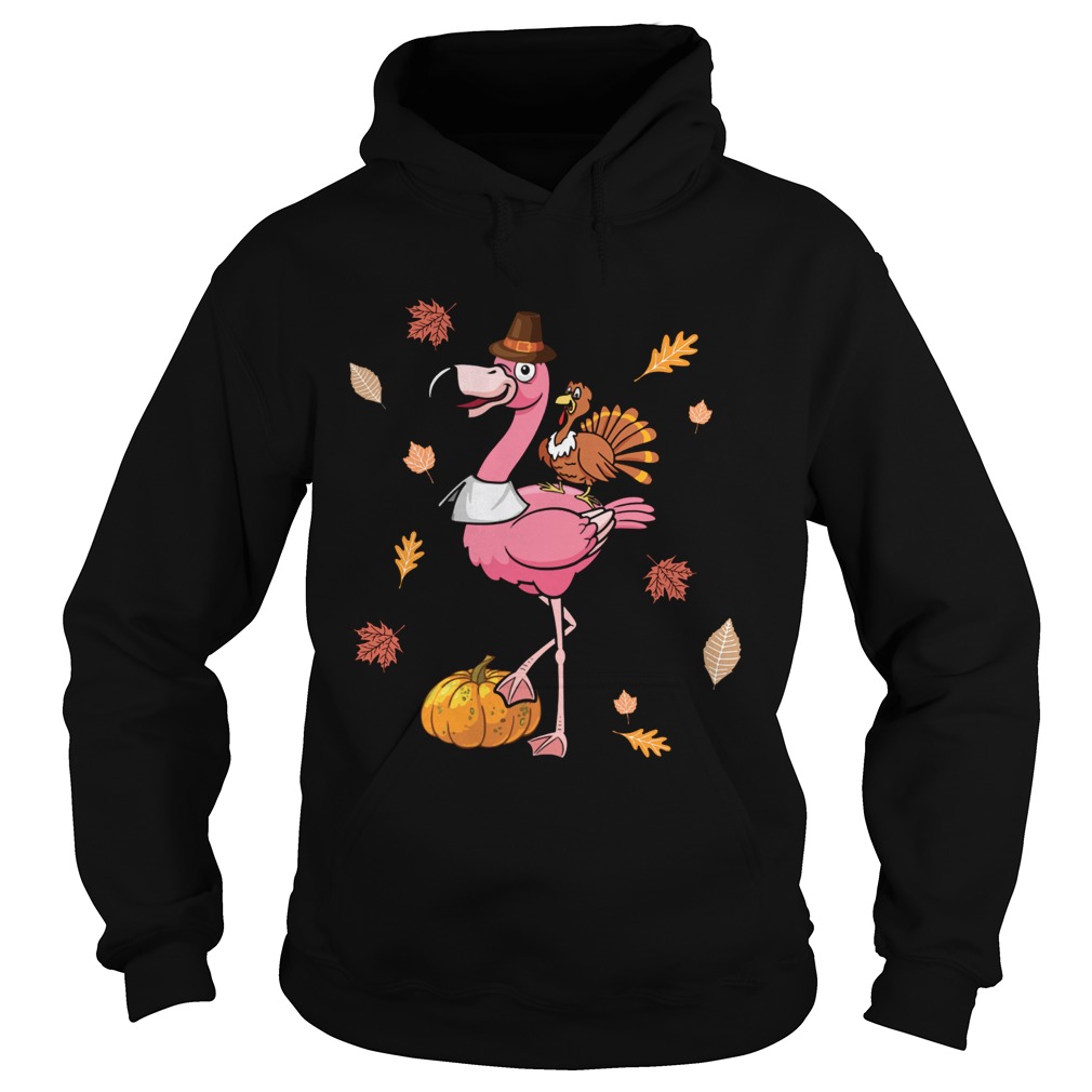 Halloween Flamingo Riding Turkey Hoodie