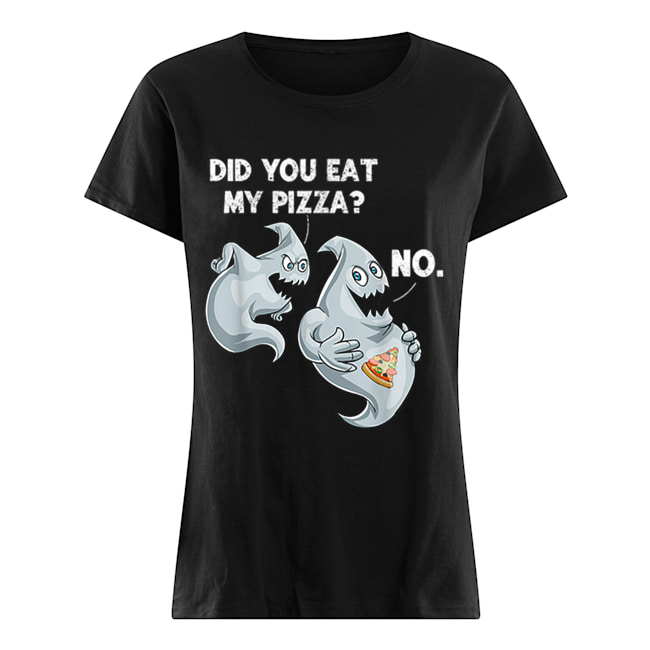 Halloween Ghost Pizza Funny Food Gift Mens Women Boy Classic Women's T-shirt