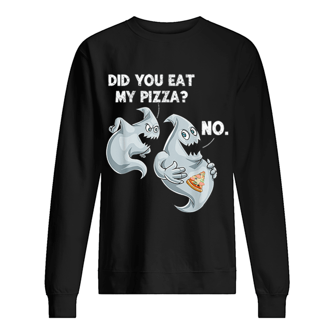 Halloween Ghost Pizza Funny Food Gift Mens Women Boy Unisex Sweatshirt