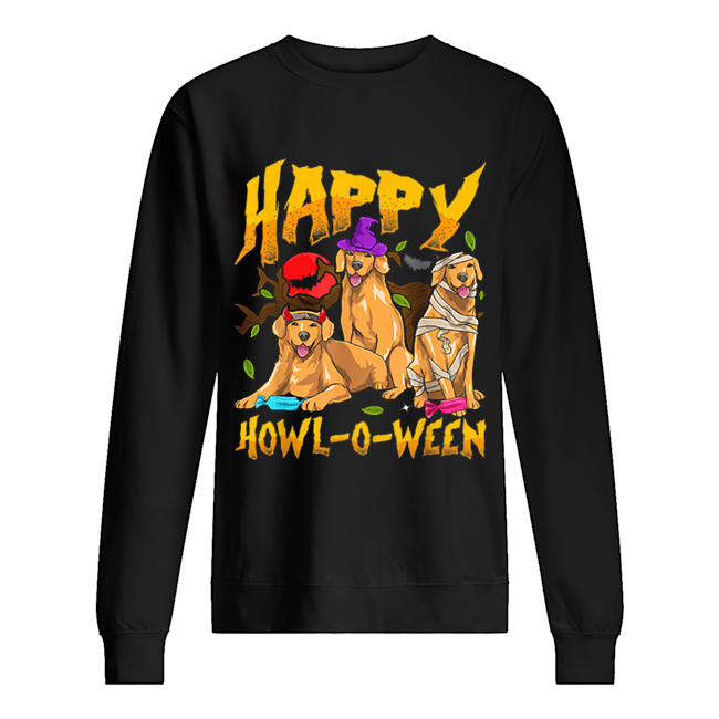 Halloween Golden Retriever Mom Dad HAPPY HOWL-O-WEEN Goldies Unisex Sweatshirt