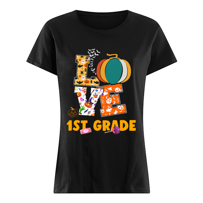 Halloween Love 1St Grade Teacher Gift T-Shirt Classic Women's T-shirt
