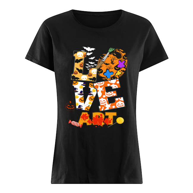 Halloween Love Art Funny Art Teacher Gift T-Shirt Classic Women's T-shirt