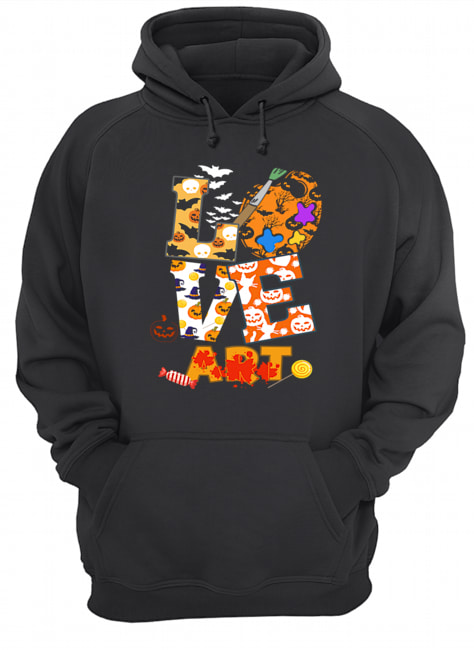 Halloween Love Art Funny Art Teacher Gift T-Shirt Unisex Hoodie