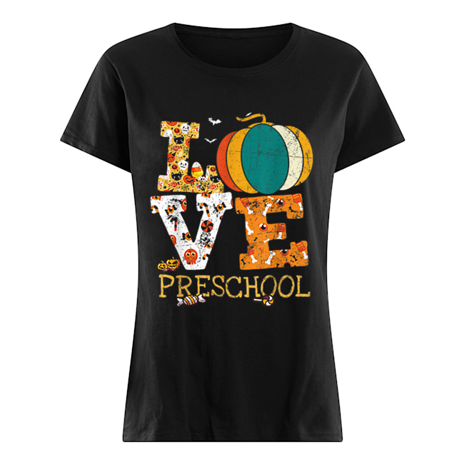 Halloween Love Preschool Pumpkin Teacher Classic Women's T-shirt