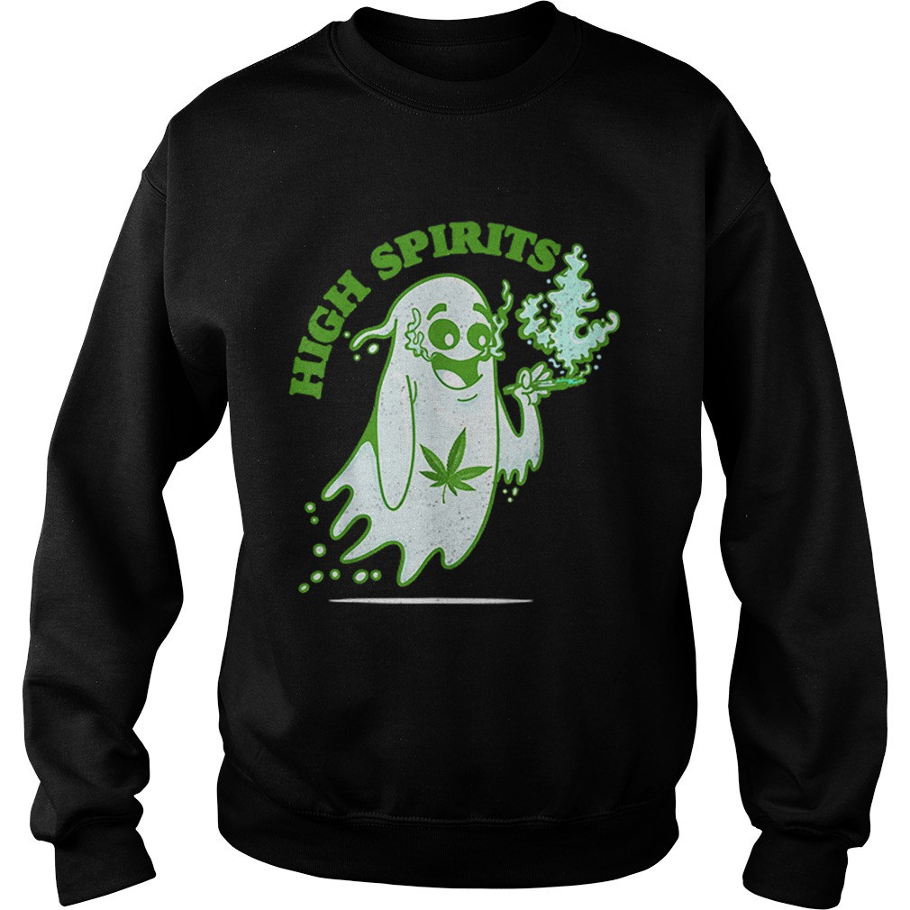 Halloween Marijuana Cannabis Ghost Design Weed Smokers Sweatshirt