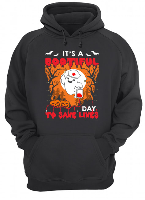Halloween Nurse It's A Bootiful Day To Save Lives T-Shirt Unisex Hoodie