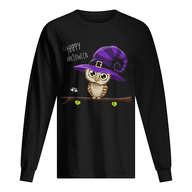 Halloween Owl Happy Halloween Tee Long Sleeved T-shirt 