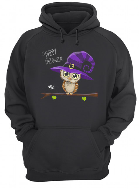 Halloween Owl Happy Halloween Tee Unisex Hoodie