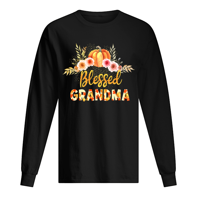 Halloween Pumpkin Blessed Grandma Gift For Women Mom T-Shirt Long Sleeved T-shirt 