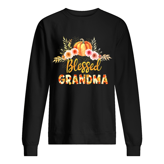 Halloween Pumpkin Blessed Grandma Gift For Women Mom T-Shirt Unisex Sweatshirt